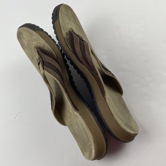 Merrell Traveler Tilt Espresso Leather Flip-flops Sandals Men’s 12 - Picture 4 of 9